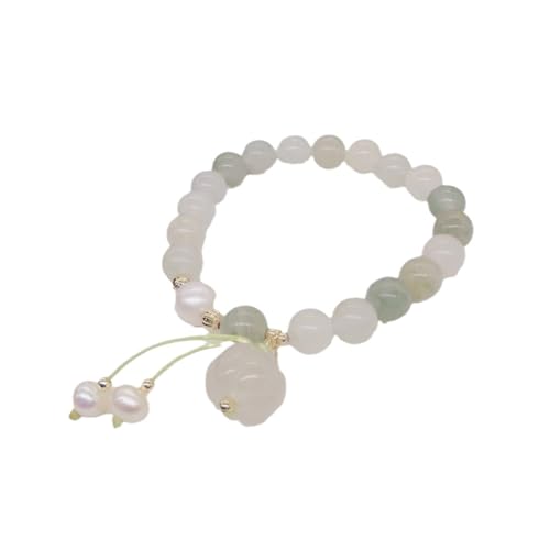 Cernomal Armband Aus Natürlichen Jade-Edelsteinen – Quasten-Design, Verstellbare Perlenarmbänder Mit Kürbis-Anhänger, Für Frauen, Mädchen, Geburtstag, Jahrestag, Accessoires, Schmu von Cernomal