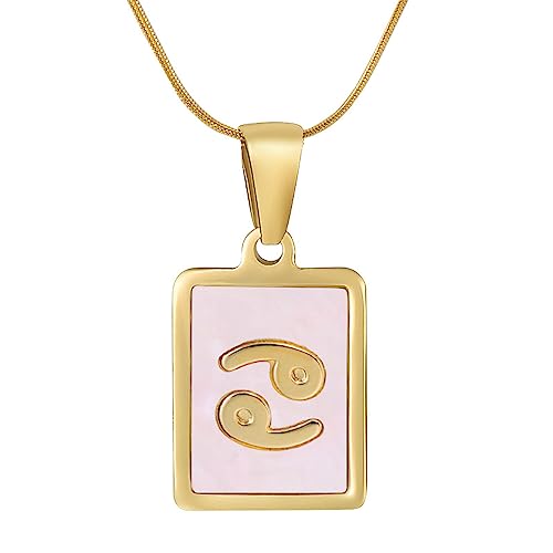 Cernomal Halskette Mit Anhänger Mit 12 Sternbildern – Personalisieren Sie Den Rosafarbenen Geometrie-Charm, Verstellbare Pulloverkette Für Damen, Herren, Mädchen, Schmuck, Geschenke, von Cernomal