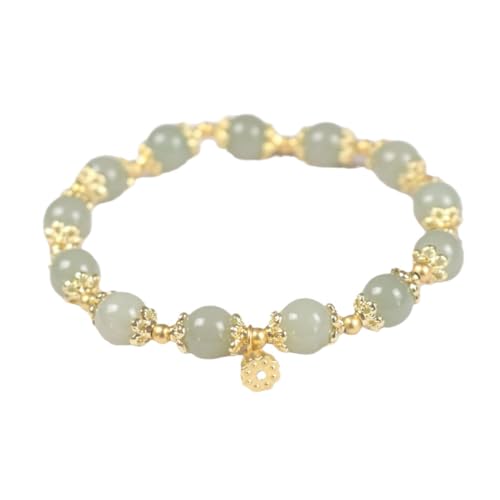 Cernomal Natürliches Hetian-Jade-Edelstein-Armband – Eleganter S925-Lotus-Charm-Armreif Mit Gelbem Abstandshalter, Für Männer Und Frauen, Modeschmuck, Accessoires, Armband, Geschenk, von Cernomal