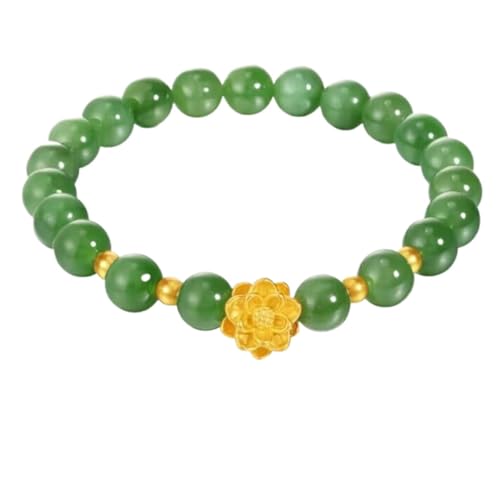 Cernomal Perlenarmband Aus Natürlichen Hetian-Jade-Edelsteinen – Eleganter S925-Lotus-Anhänger, Verstellbarer Armreif, Für Männer Und Frauen, Modeschmuck, Accessoires, Armband, Gesch von Cernomal