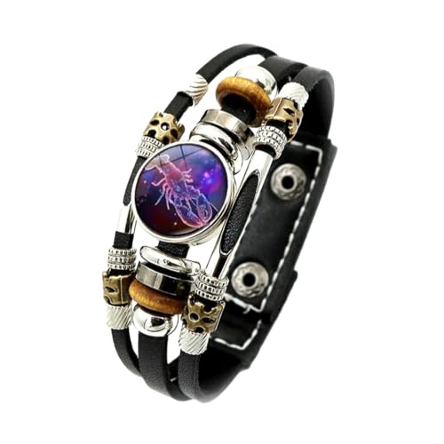 Cernomal Sternbild-Armband Zum Geburtstag – Handgefertigt, Gewebt, Mehrschichtig, Leuchtend, 17,5 Cm, Verstellbarer Armreif, Horoskop-Geburtstagsgeschenk Für Mädchen, Kinder, Frauen, K von Cernomal