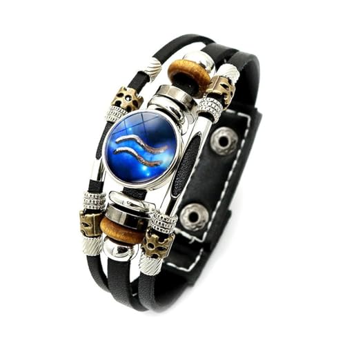 Cernomal Sternbild-Armband Zum Geburtstag – Handgefertigtes, Gewebtes, Mehrschichtiges Blaues Muster, 17,5 Cm, Verstellbarer Armreif, Horoskop-Geburtstagsgeschenk Für Mädchen, Kinder, von Cernomal