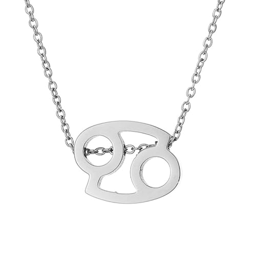 Cernomal Sternzeichen-Anhänger-Halsketten Für Damen Und Herren – 12 Sternbild-Symbol, Charm-Horoskop, Weiße Schlüsselbeinkette, Modeschmuck, Geburtstagsgeschenk, Krebs, Verstellbar von Cernomal