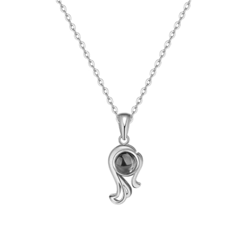 Cernomal Sternzeichen-Halskette – 12 Sternbilder, Steinanhänger, Weiße Pulloverkette, Modischer Charm, Schmuck, Geschenke, Accessoires Für Damen, Mädchen, Herren, Jungfrau, Verstellbar von Cernomal