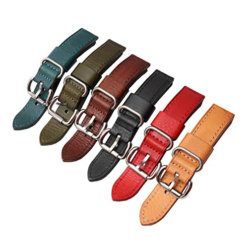 1 Pc Italienisch echtes Leder-Armband-handgemachte Armband Mens Retro-Uhrenarmband 22mm/24mm Uhren Zubehör Blau, 22mm von Cerobit