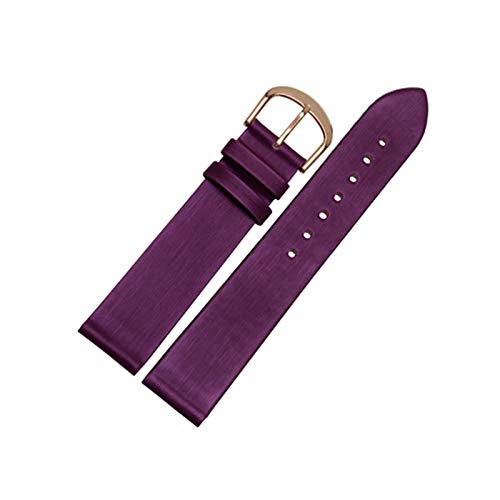 1 Stück 7mm/19mm Uhrenarmbänder Glatte Korn Weiche echtes Leder-Uhrenarmbänder Straps mit Edelstahldornschließe Lila, 17mm Goldwölbung von Cerobit