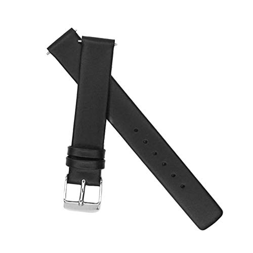 12mm/14mm/18mm/20mm Uhrenarmband-Soft-Thin-Uhrenarmband Kalb echtes Leder Armband Mens Frau mit Edelstahl Dornschliesse, 18mm von Cerobit