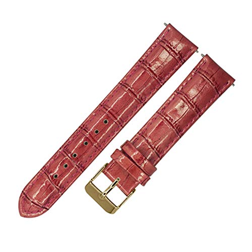 12mm-20mm-echtes Leder-Uhrenarmband Dornschließe aus Edelstahl Armband Bambusmuster Men Strap Ersatz Zubehör Typ 2 Gold Buckle, 12mm von Cerobit