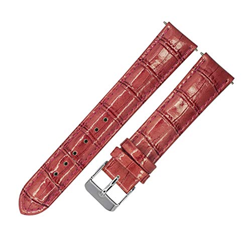 12mm-20mm-echtes Leder-Uhrenarmband Dornschließe aus Edelstahl Armband Bambusmuster Men Strap Ersatz Zubehör Typ 2 Silver Buckle, 12mm von Cerobit