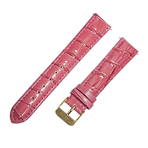 Cerobit 12mm-20mm-echtes Leder-Uhrenarmband Dornschließe aus Edelstahl Armband Bambusmuster Men Strap Ersatz Zubehör Typ 3 Gold Buckle, 12mm von Cerobit