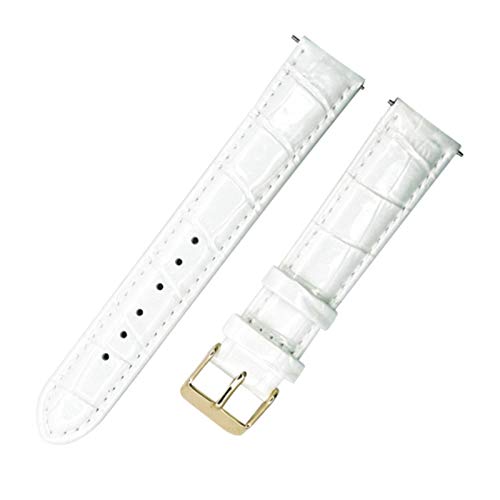 12mm-20mm-echtes Leder-Uhrenarmband Dornschließe aus Edelstahl Armband Bambusmuster Men Strap Ersatz Zubehör Typ 4 Gold Buckle, 12mm von Cerobit