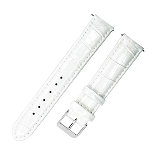 12mm-20mm-echtes Leder-Uhrenarmband Dornschließe aus Edelstahl Armband Bambusmuster Men Strap Ersatz Zubehör Typ 4 Silver Buckle, 14mm von Cerobit