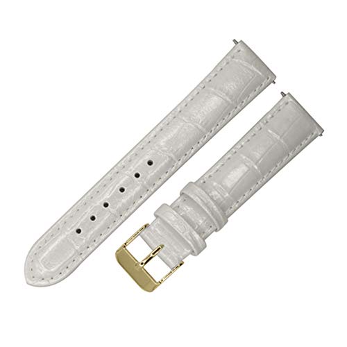 12mm-20mm-echtes Leder-Uhrenarmband Dornschließe aus Edelstahl Armband Bambusmuster Men Strap Ersatz Zubehör Typ 5 Gold Buckle, 12mm von Cerobit