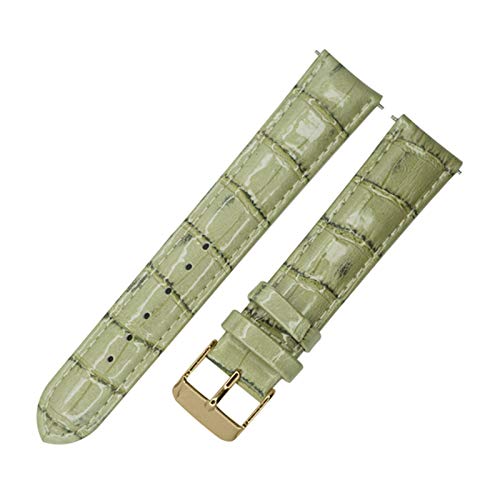 12mm-20mm-echtes Leder-Uhrenarmband Dornschließe aus Edelstahl Armband Bambusmuster Men Strap Ersatz Zubehör Typ 6 Gold Buckle, 12mm von Cerobit