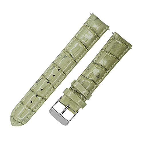 12mm-20mm-echtes Leder-Uhrenarmband Dornschließe aus Edelstahl Armband Bambusmuster Men Strap Ersatz Zubehör Typ 6 Silver Buckle, 14mm von Cerobit