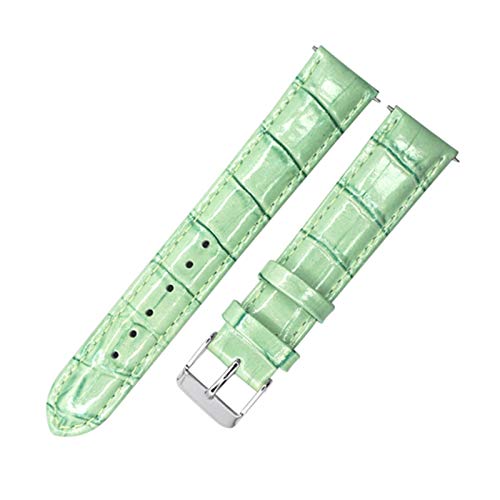 12mm-20mm-echtes Leder-Uhrenarmband Dornschließe aus Edelstahl Armband Bambusmuster Men Strap Ersatz Zubehör Typ 7 Silver Buckle, 12mm von Cerobit