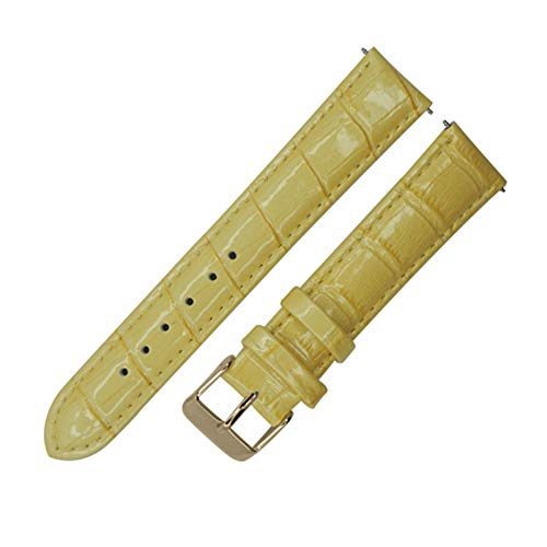 12mm-20mm-echtes Leder-Uhrenarmband Dornschließe aus Edelstahl Armband Bambusmuster Men Strap Ersatz Zubehör Typ 8 Gold Buckle, 12mm von Cerobit