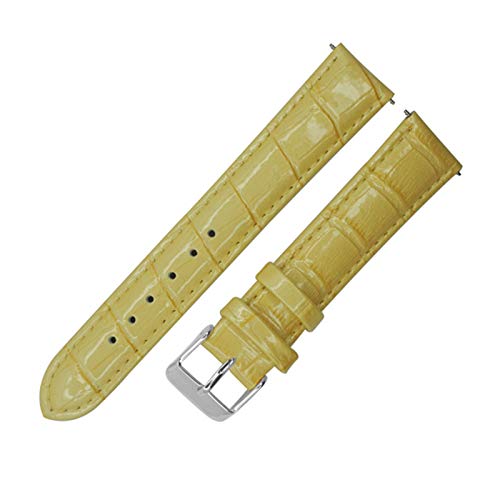 12mm-20mm-echtes Leder-Uhrenarmband Dornschließe aus Edelstahl Armband Bambusmuster Men Strap Ersatz Zubehör Typ 8 Silver Buckle, 12mm von Cerobit