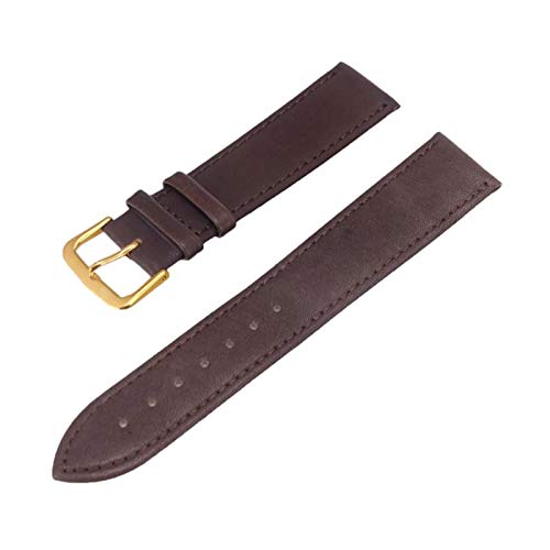 12mm-24mm-echtes Leder-Armband weiche Thin-Uhrenarmband Männer Lederband Uhren Zubehör Dark Coffee, 24mm von Cerobit