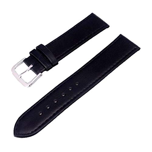 12mm-24mm-echtes Leder-Armband weiche Thin-Uhrenarmband Männer Lederband Uhren Zubehör Schwarz, 20mm von Cerobit