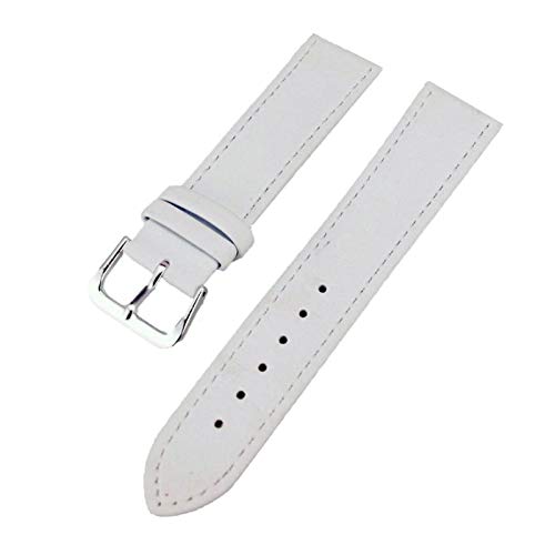 12mm-24mm-echtes Leder-Armband weiche Thin-Uhrenarmband Männer Lederband Uhren Zubehör Weiß, 12mm von Cerobit