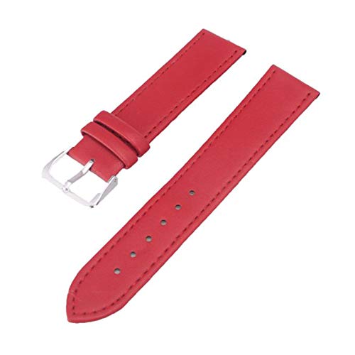 12mm-24mm-echtes Leder-Armband weiche Thin-Uhrenarmband Männer Lederband Uhren Zubehör rot, 18mm von Cerobit