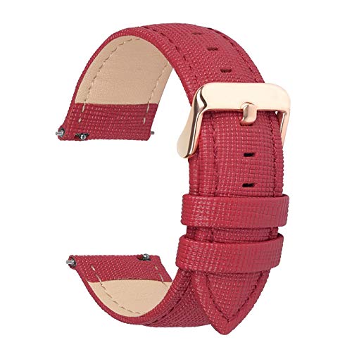 18mm/20mm/22mm/24mm Frauen-Uhrenarmband-Replacement-echtes Leder Uhrenarmbänder Uhrenarmband Dornschließe Armband Uhr Zubehör rot, 18mm von Cerobit