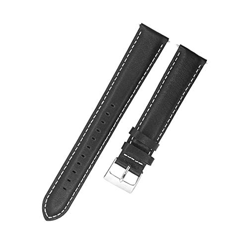 18mm/20mm/22mm/24mm Italien echtes Leder-Uhrenarmband Dornschließe Uhrenarmband extralange Armbanduhr Armband Zubehör schwarz B, 22mm von Cerobit