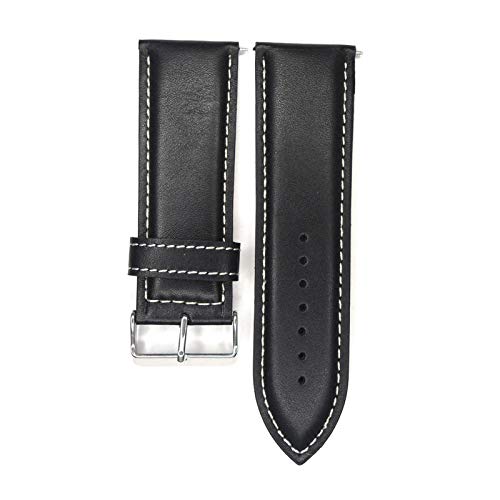 26mm/28mm/30mm Uhrenarmband-Uhrenarmband Große Vintage-Kalb-echtes Leder-Männer Dornschließe Armband schwarz A, 28mm von Cerobit