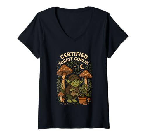 Damen Zertifizierter Waldkobold Introvertierte Pflanze Parent T-Shirt mit V-Ausschnitt Damen Zertifizierter Waldkobold Introvertierte Pflanze Parent T-Shirt mit V-Ausschnitt von Certified Forest Goblin Co