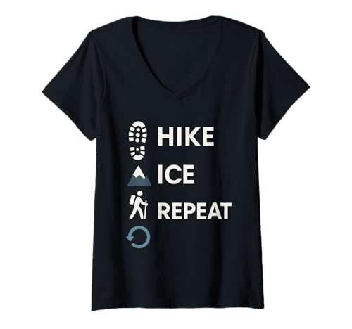 Damen Gletscherwanderer-Abenteuer Eisforscher jagt gefrorenen Berg T-Shirt mit V-Ausschnitt Damen Gletscherwanderer-Abenteuer Eisforscher jagt gefrorenen Berg T-Shirt mit V-Ausschnitt von Certified Glacier Hiker Gift Frozen Wild Ice
