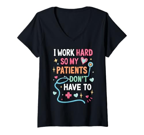 Damen CNA-zertifizierte Pflegeassistentin medizinisches Krankenhaus T-Shirt mit V-Ausschnitt von Certified Nursing Assistant CNA Medical Hospital