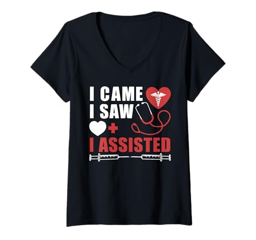 Damen CNA-zertifizierte Pflegeassistentin medizinisches Krankenhaus T-Shirt mit V-Ausschnitt von Certified Nursing Assistant CNA Medical Hospital