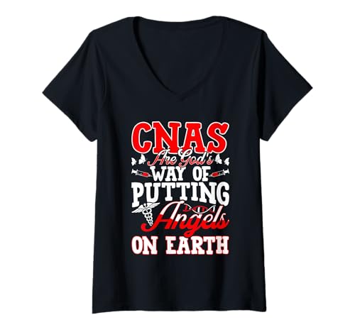 Damen CNAS Are God's Way of Putting Angels On Earth T-Shirt mit V-Ausschnitt Damen CNAS Are God's Way of Putting Angels On Earth T-Shirt mit V-Ausschnitt von Certified Nursing Assistants Appreciation Saying