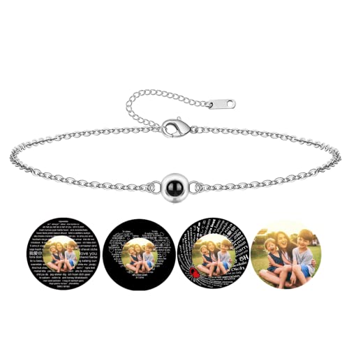 Benutzerdefinierte Armbänder mit Bild im Inneren personalisierte Foto Projektion Armbänder benutzerdefinierte Portrait Schmuck Jahrestag Valentinstag Geburtstag Geschenk für Paar Frauen Männer von Certykllp