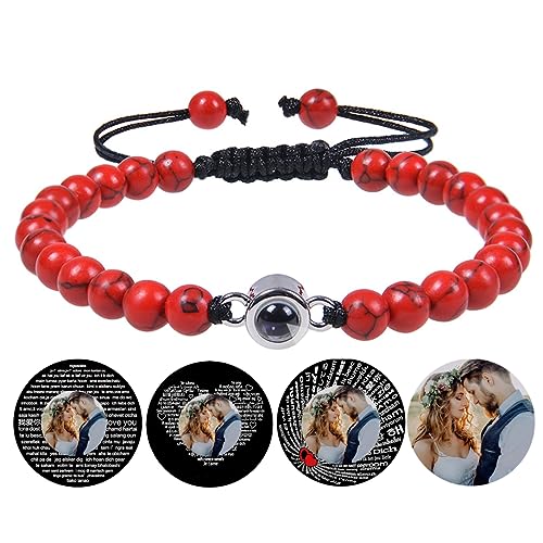 Certykllp Personalisierte Bild Perlen Armbänder benutzerdefinierte Foto Projektion für Männer Frauen angepasst Ich liebe dich Armband Valentinstag Geburtstag Jahrestag Memorial Geschenke Ihr Ihm von Certykllp