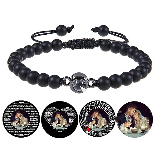 Personalisierte Bild Perlen Armbänder benutzerdefinierte Foto Projektion Armbänder für Männer Frauen Ich liebe dich verstellbare Armband Valentinstag Geburtstag Jahrestag Memorial Geschenke von Certykllp