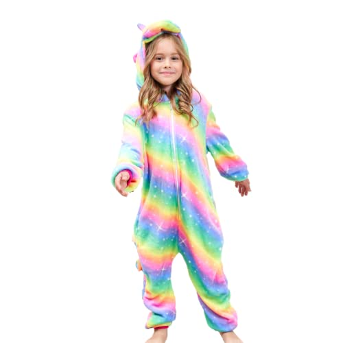 Mädchen Einhorn Schlafanzug Kinder Einhorn Einteiler Schlafanzug, Heller Regenbogen, 9-10 Jahre Mädchen Einhorn Schlafanzug Kinder Einhorn Einteiler Schlafanzug, Heller Regenbogen, 9-10 Jahre von Ceruwum