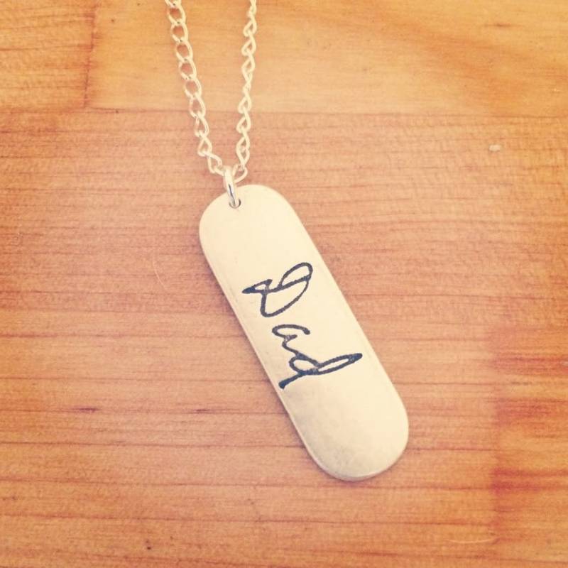 Liebte Die Eigentliche Handschrift Halskette von CervelliDesigns