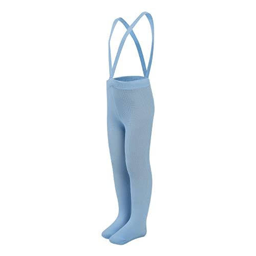 Cesarah Kinderstrumpfhose mit Trägern, Made in Europe, 100% Baumwolle, Modell ‘Noah’, Blau, 56/62 von Cesarah