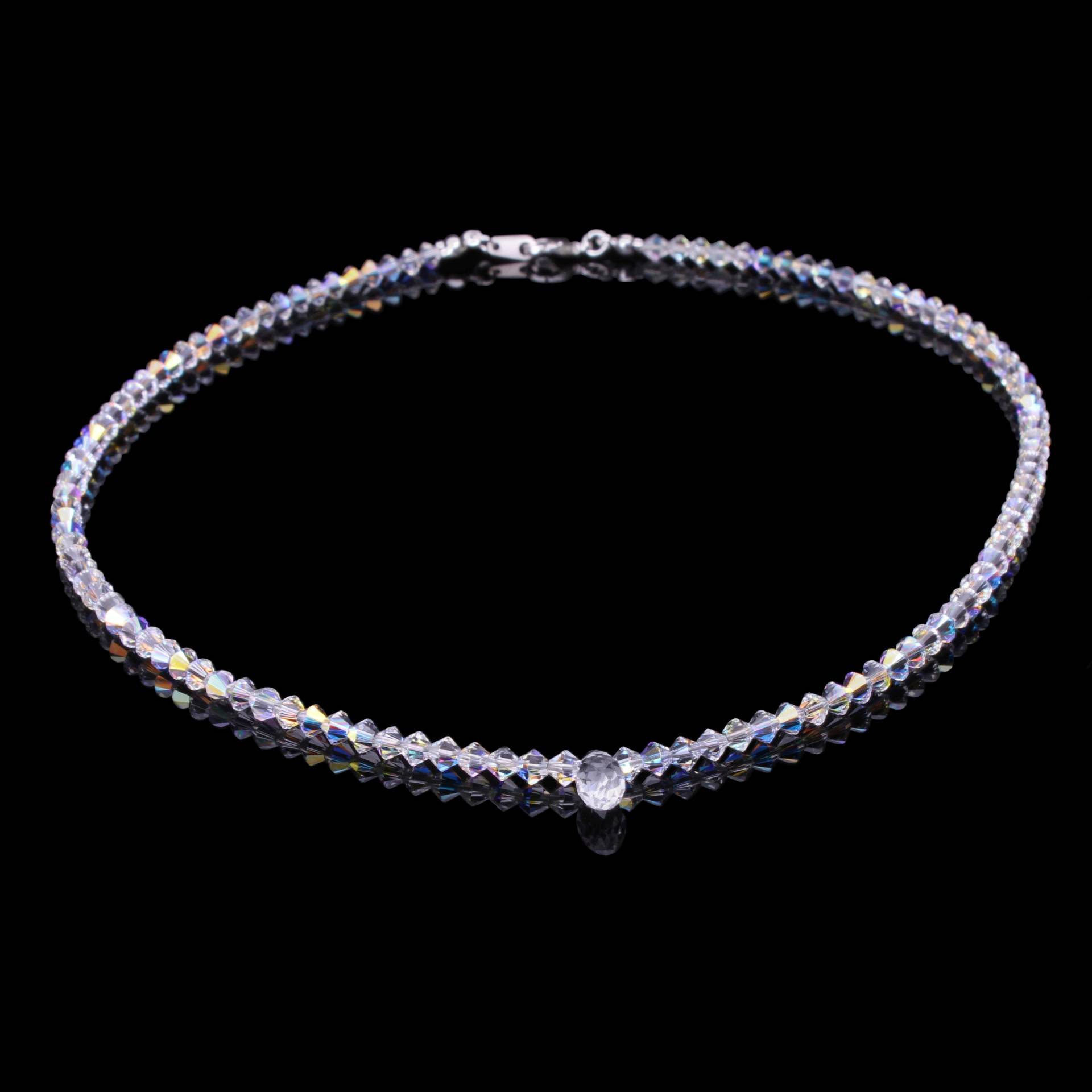 Crystal Clear Ab Teardrop Halskette Sterling Silber Crystal Clear Ab Teardrop Halskette Sterling Silber von CestBelleByMimi
