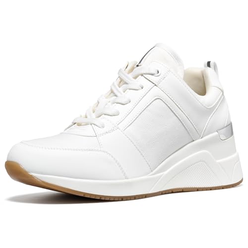 Cestfini Damen Keilsneaker, Keilabsatz Sneaker, Plateau Schnürschuhe, Casual Wedges Turnschuhe für Alltagskleidung von Cestfini