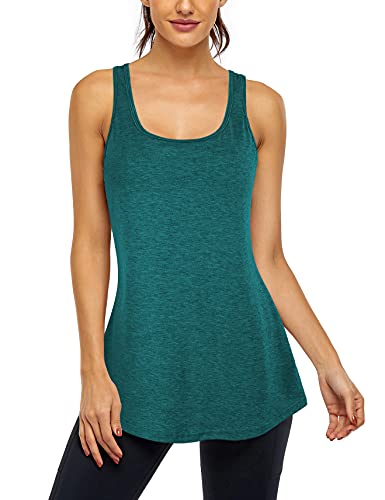 Cestyle Damen Tank Tops mit integriertem BH, Racerback, Yoga, Workout, Sport, Activewear, Grün (103), Mittel von Cestyle