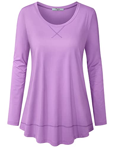 Cestyle Workout-Tops für Damen, Yoga-Oberteile, Lauf-Shirts, Activewear-T-Shirt, 107-cooling Purple (Langarm), Mittel von Cestyle