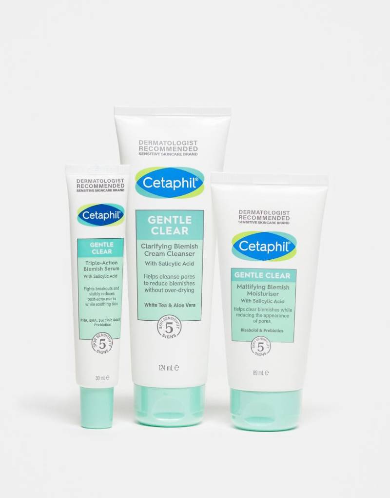 Cetaphil Gentle Clear - 3 Step Routine - Hautpflege-Set für zu Unreinheiten neigende, empfindliche Haut, 25% Ersparnis-Keine Farbe von Cetaphil