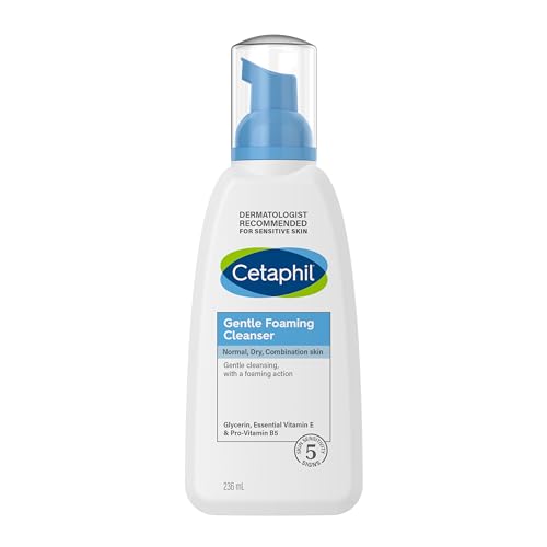 Cetaphil Gesichtsreinigung Schaum mit Vitamin B3, B5, E und Glycerin 236ml - Entfernt überschüssigen Talg, Make-up und Verunreinigungen - Verstößt nicht die Hautschutzbarriere - Reinigt schonend von Cetaphil