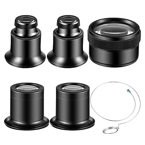 Cetfuro Juwelier-Uhrenlupen-Werkzeug, Tragbares Monokulares Vergrößerungsglas, Lupenlinse 5X, 10X, 15X, 20X, 30X für Augenlupenlinse von Cetfuro
