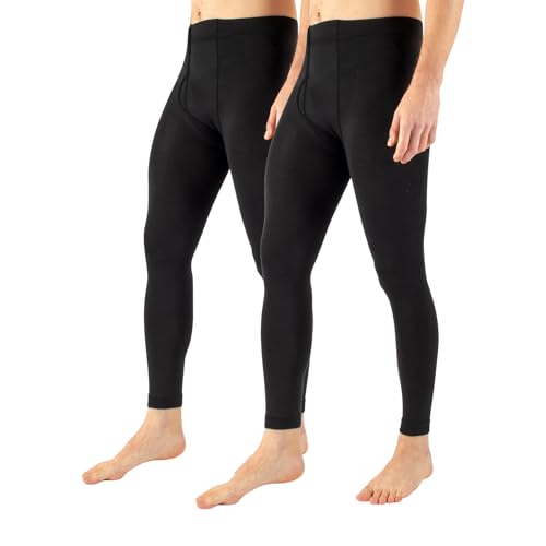 Cette Pack 1/2 Paare – Thermische Blickdichte Leggings Man, Fleece-Strumpfte, Hose mit Innenfleece | 300 DEN | Schwarz | M/L, XL, XXL (L-XL, 2 X Schwarz) von Cette