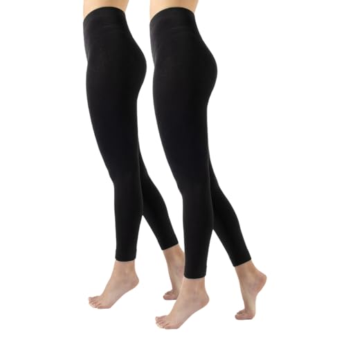 Cette Pack 1/2 Paare - Thermo - Strumpfhose ohne Füße, blickdichte Strumpfhose, Winter Leggings, Fleece-Futter, Warme Leggings | 300 DEN | SCHWARZ| S/M, M/L, L/XL (M-L, 2 X Schwartz) von Cette