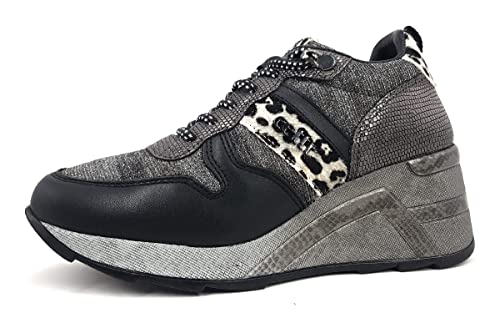 Cetti Damenschuhe Schnürschuhe Sportive Sneaker Low Schwarz Freizeit, Schuhgröße:38 EU von Cetti
